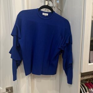 Sugarlips Blue Ruffle Sleeve Sweater